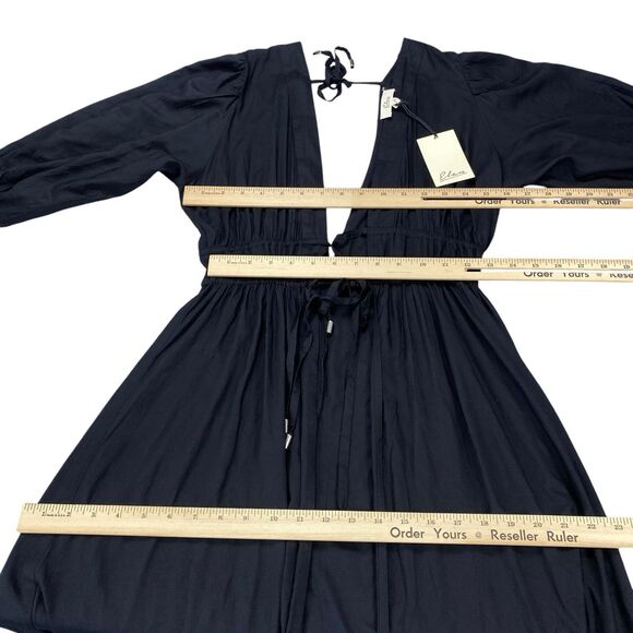 Elan Deep Black V-Neck Cover-Up Maxi Dress Women Size Small MSRP: $74 - Picture 2 of 16